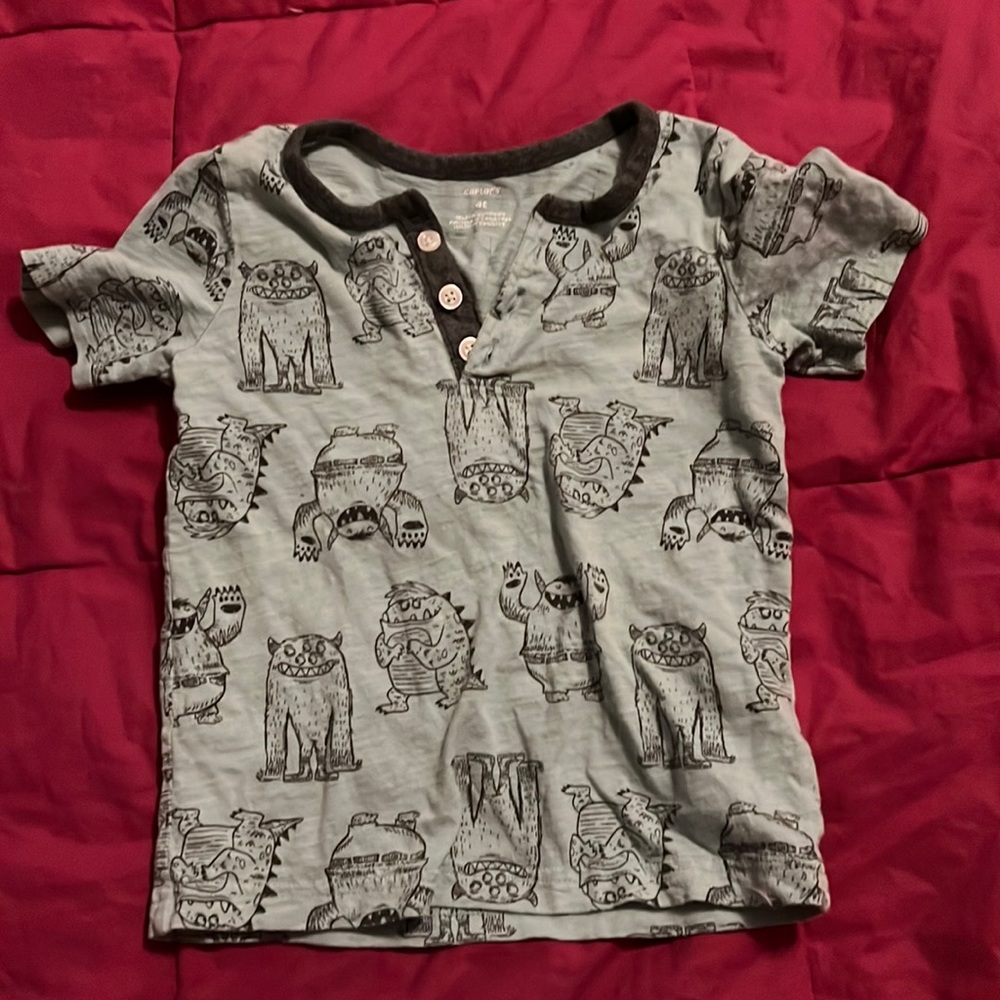 4T Carter’s Monster Short-sleeve Henley shirt